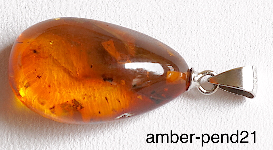 Sterling Silver Amber Pendant - Josephs Jewelers